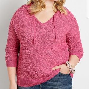 Maurices $45 hot pink plus size 2x hooded pullover